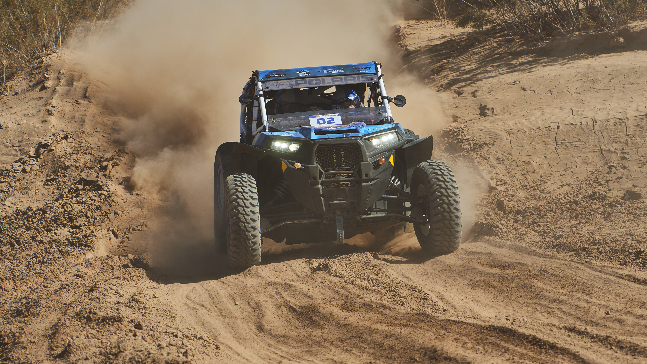 A Nissan Patrol in a sandy pass in Morocco